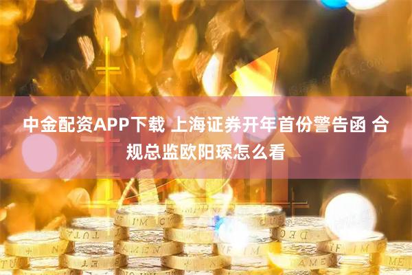 中金配资APP下载 上海证券开年首份警告函 合规总监欧阳琛怎么看